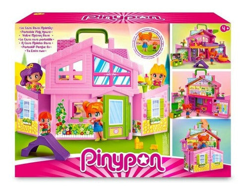 Pinypon Pink House in Suitcase with Doll and Accessories 0