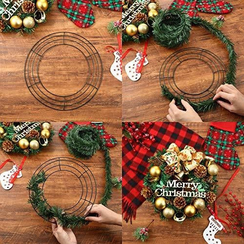 12 Metal Wreath Frame Structures for Christmas Crowns 20cm 3