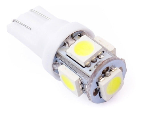 1 Lámpara Led Posición T10 Moto 5 Puntas 12v 2