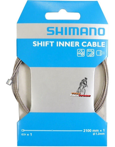 Shimano Shift Inner Cable Cambio Con Tope Bicicleta 1.2 X2100mm Mtb Ruta 1