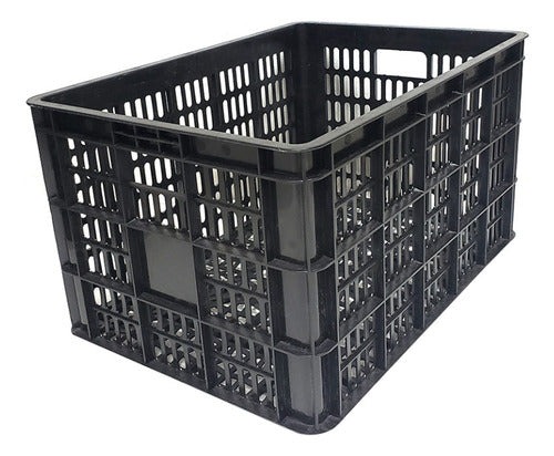 Multi-Purpose Basket (Black) 48x34x26 Stackable Reinforced V.C. 1