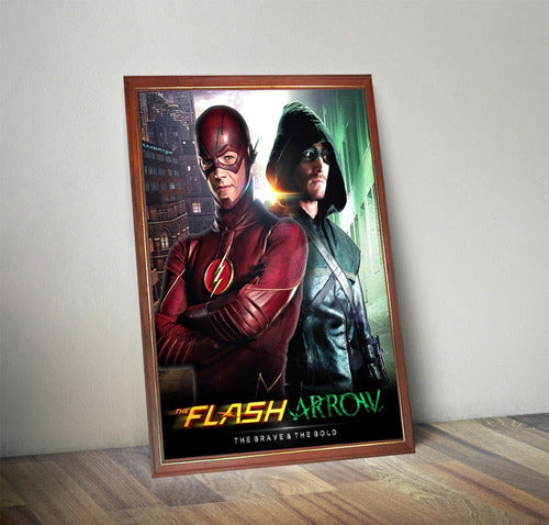 The Flash Vs Arrow Poster En Cuadro Listo Para Colgar 0