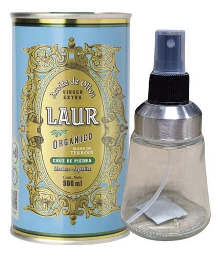 Aceite Oliva Laur Organico Lata X500ml Con Aceitero Rociador 0