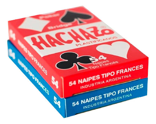 Naipes Poker Hachazo X54 Azul Plastificados Tipo Frances 0