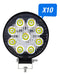 Set of 10 Circular 9-LED 27 Watts 12V High Quality LED Lights 1