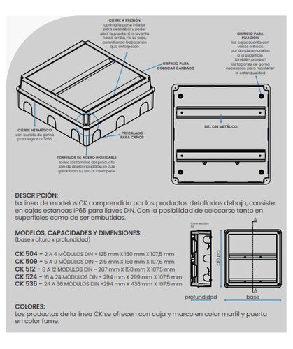 Gabinete Caja Din Para Termica 4 Modulos Aplicar 2