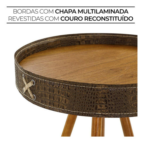 Mesa Lateral Redonda Herval Salt, Laminado Natural, 48x43 Cm 5