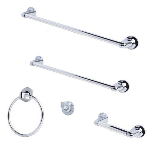 Laguna Brass 5-Piece Bathroom Hardware Accessory Set, Chrome Finish 0