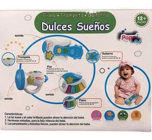 Trompeta Musical Dulce Sueño Luces Sonidos Poppi Baby 6