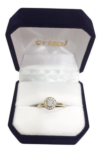 Crisol 9k Gold Solitaire Ring with Zirconias (A241) 0