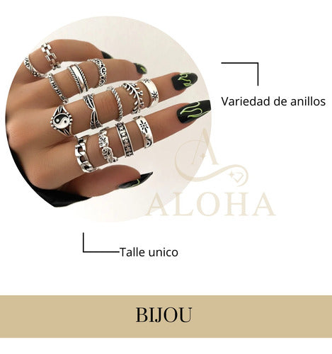 Aloha Set De Anillo Ying Yang Dama 2