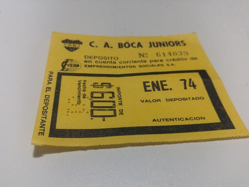 4 Recibos C A Boca Juniors Ciudad Deportiva Año 1974 Y 1975 0