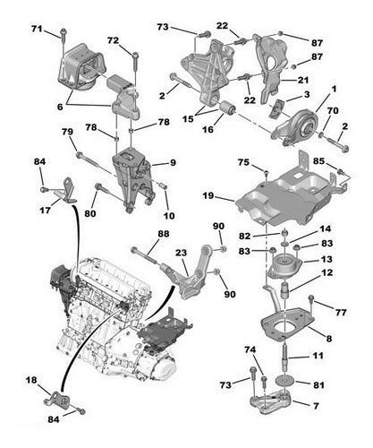 Lower Engine Mount Peugeot 308 408 2.0 16v Petrol Original 2