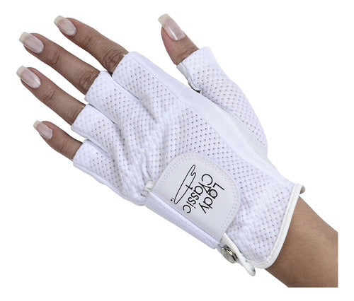 Lady Classic Guantes Golf Medio Dedo Mena Izquierda Talle Xl 0