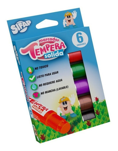 Tempera Solida Sifap Clasicos X6 Colores 0