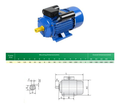 Motor Eléctrico Monofásico 2hp/3000rpm Tops Abi Tecnología 1