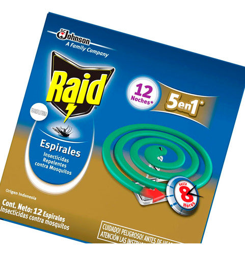 Raid Espirales Verdes Repelentes Mosquitos 12 Noches X 12u 2