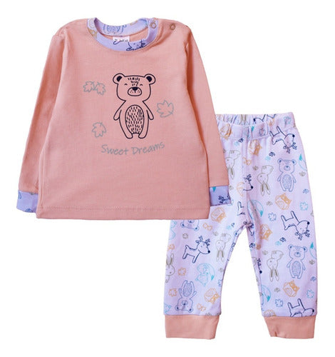 Zuweni Pijama Bebe Invierno Nena Algodón Camiseta Y Pantalón 4