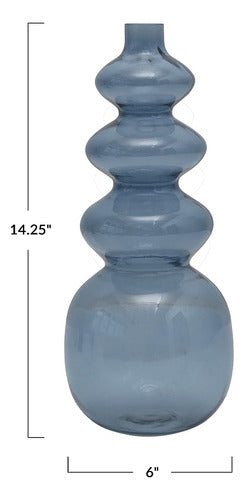 Bloomingville Contemporary Blue Glass Flower Vase 1