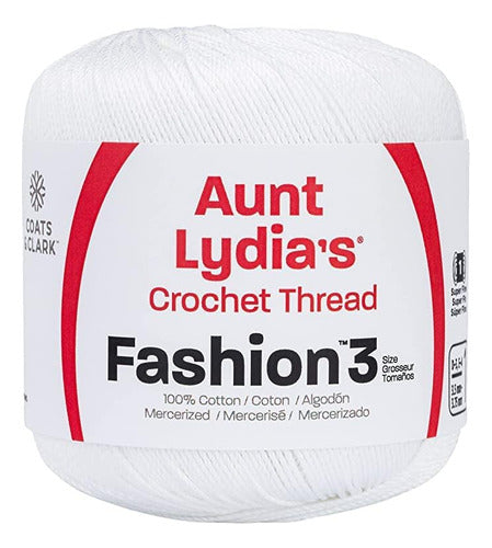 Aunt Lydia's White Crochet Thread, 3 Packs, 150y/137m, Cotton 1