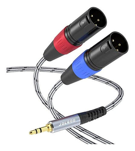 JOLGOO 3.5 Mm Trs A Dual Xlr Male Pro Stereo Breakout Cable, 1/8 T 0