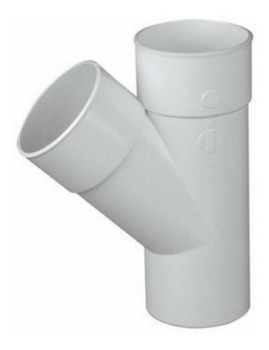 Ramal En Y 45º 40x40 Mm Macho Hembra Pvc Grueso 0