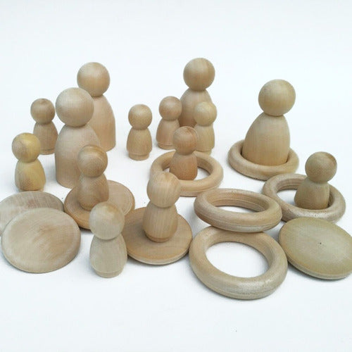 50 Muñecos De Madera Peg People Waldorf Para Pintar - 3.8cm 3