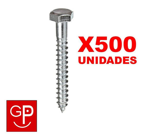 Tornillo Tirafondo Cabeza Hexagonal 5x25 500unid. H Y T 1