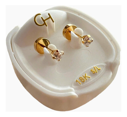 C&H Aritos Abridores C H Oro 18k Grifa Rosa C H Envio Gratis 0