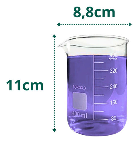 Becker De Vidro Forma Baixa Graduado P/laboratório 400ml 1