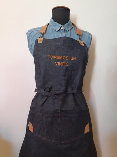 Pa'todalavida Uniformes Delantal Gastronomico Jean Cuero Regalo Parrillero Asador 3