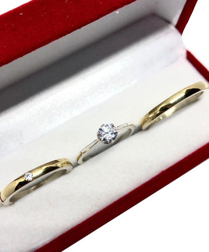 Athena Silver 925 and 18k Gold Wedding Bands + Cubic Ring + Engraving 0