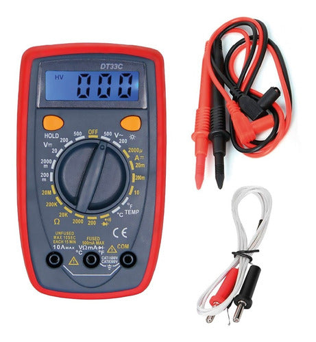 Jieli Multímetro Pro Tester Digital Con Buzzer Tension Dt33c 0