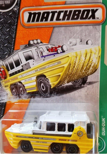 Barco Coche Duk-duk Blanco Y Amarillo De Matchbox, 17 Cm De 0