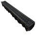 Generic Rejilla Lineal Exterior + Canaleta Piso 14x50cm Negra Pvc 1