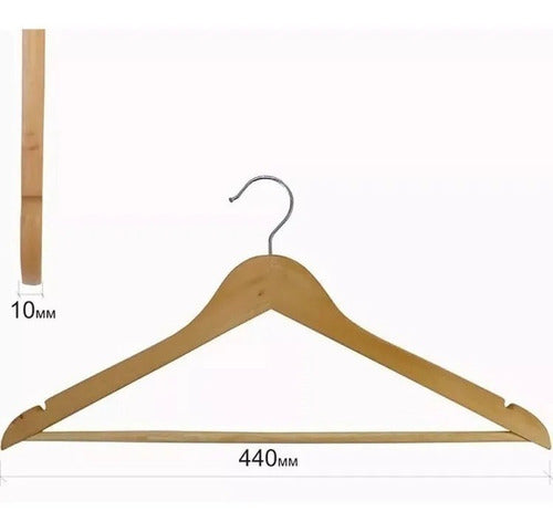 CHEZ - PAPU Premium Glossy Finished Natural Wooden Hangers - Set of 24! 6