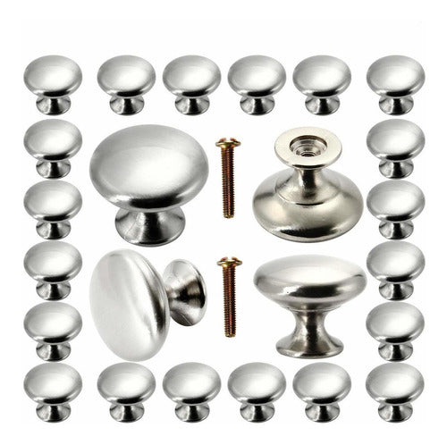 POZEAN 30 Pack Brushed Nickel Cabinet Knobs 0