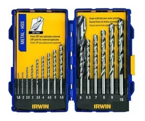 Juego De Mechas Hss Irwin 15 Ps. 1.5 - 10 Mm Estuche - Sas 0