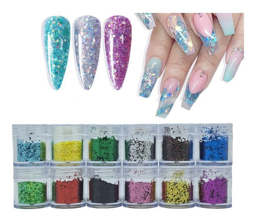 Glitters Para Uñas | Decoración Para Uñas | Pack X 8 0