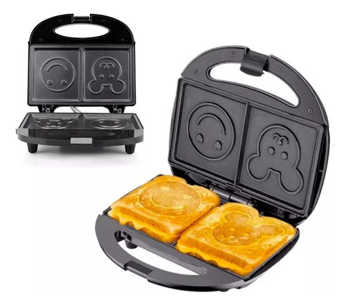 Sandwichera Portátil Doble Con Diseño Para Niños 750w 7