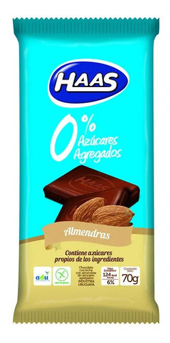 Haas Tableta 0% Azúcar C/almendras 70 G. 0