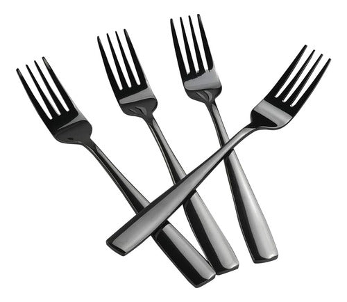 Teyyvn Stainless Steel Forks Set of 16 - Shiny Black 0