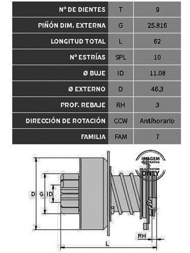 Bosch Impulsor Arranque Volkswagen Fusca 1600 (1559) 1