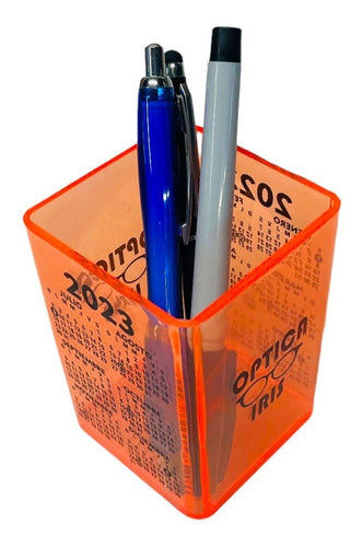 100 Colorful Pen Holders with Logo and 2019 Calendar 41