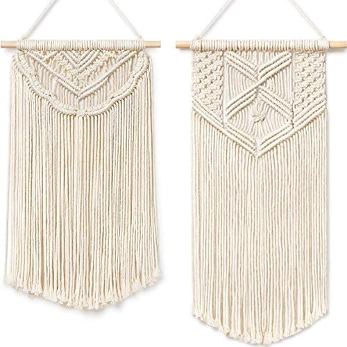 Mkono 2 Piezas Macrame Wall Hanging Art Woven Wall Decor Boh 0