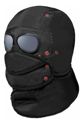 Trapper Hat with Mask and Goggles Winter Pilot Cap 0