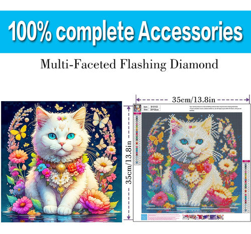 Generic DIY Round Diamond Art Set, Adult 5D Cat Diamond Painting Set 1