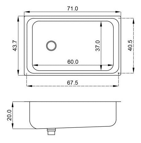 Mi Pileta Simple Kitchen Sink 67x40x20 Model 410E Offer 1