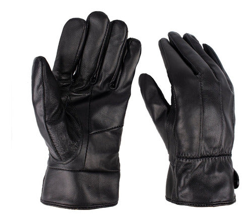 Guantes  Cuero Con Boton Hombre 0