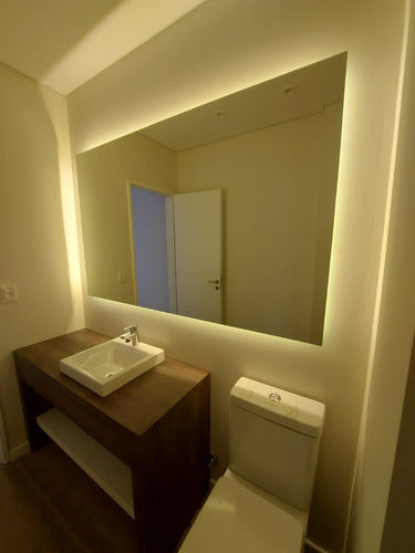 Modern Rectangular Decorative Bathroom Mirror with LED Light 60x120 cm 7